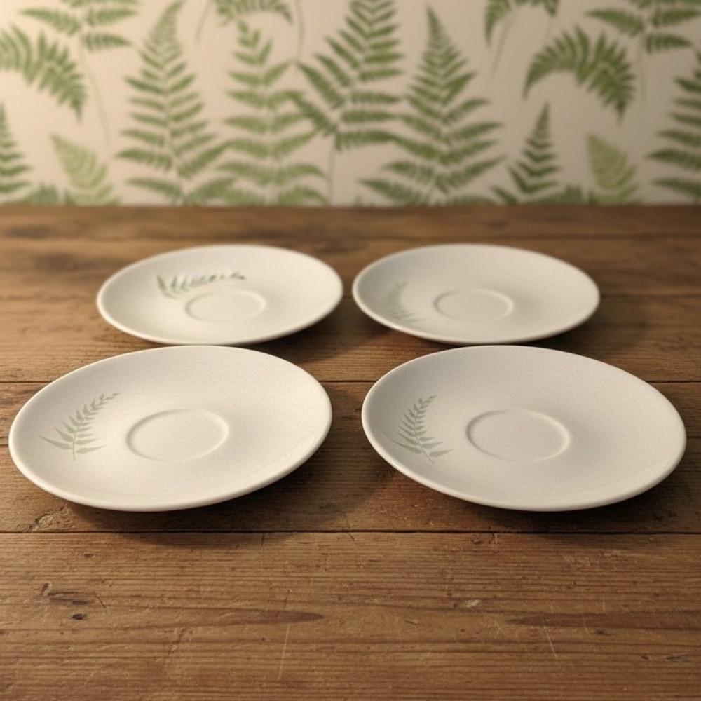 Vintage Franciscan Earthenware Fern Dell Saucers (4) Made In USA *